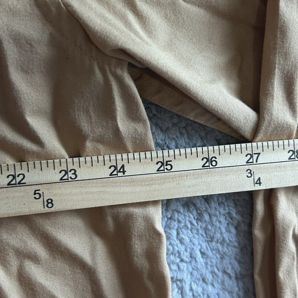 Croft & Barrow Mens Size L Casual Button Up Long Sleeve Shirt Beige Preppy - Picture 8 of 12